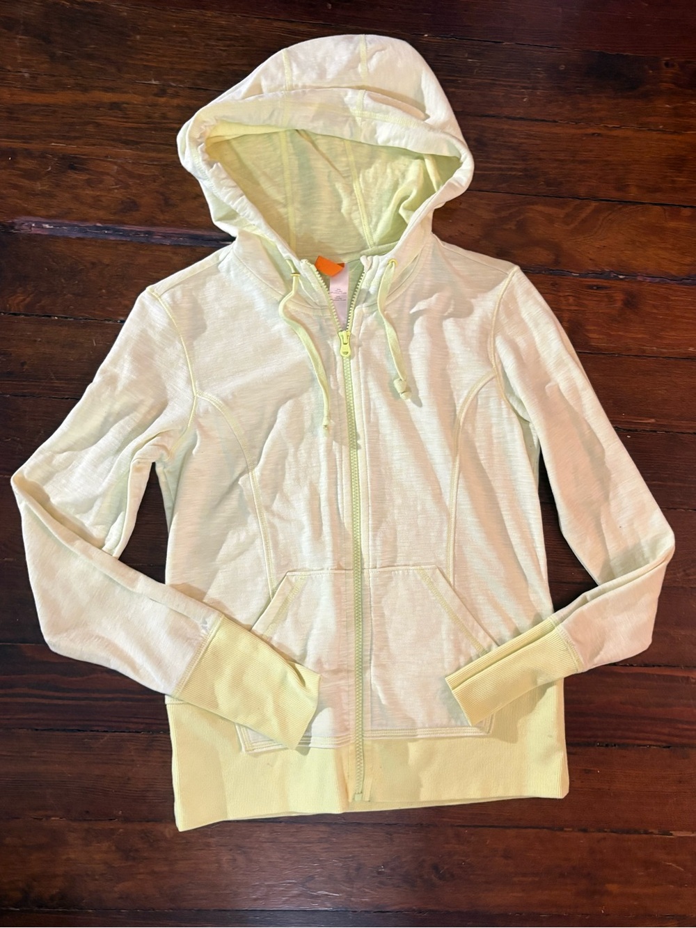 Lucy athletic active yellow long sleeve zip up hoodie jacket size S